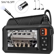 1080P HD Industrial Borescope Camera with 4.3 Inch LCD Screen, IP67 Waterproof Snake Inspection Camera, 16.4ft Semi Rigid Cable, for Automotive, Plumbing, Wall & Vent Inspection