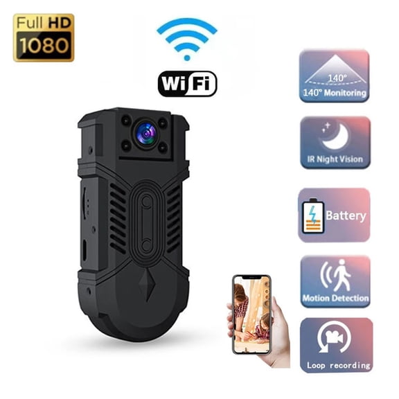 1080P HD Mini Body Camera 1080P 180° Rotatable Recording Camcorder Night Vision Sports Nanny Security Surveillance Cameras