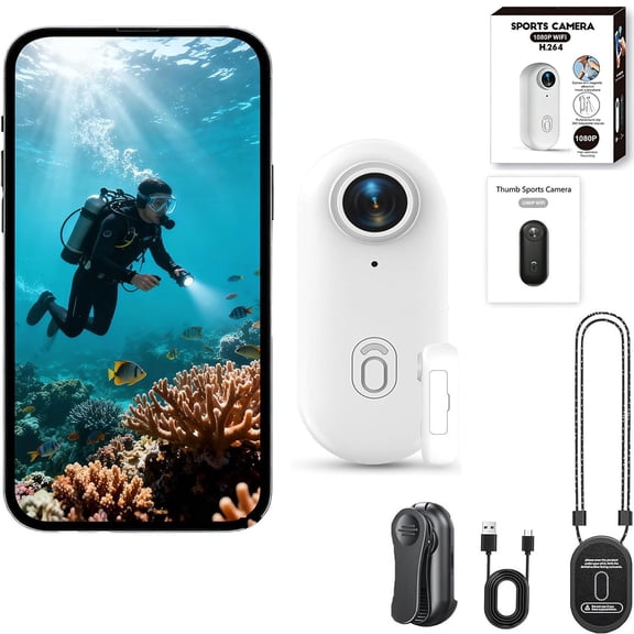 1080P HD Mini Body Camera with 128GB Card,Wearable Action Body Cam, Sports Action Camera Thumb Size Hands-Free Recording Body Worn Camera, Portable Camcorder Mount Anywhere for Work, Travel,Fishing