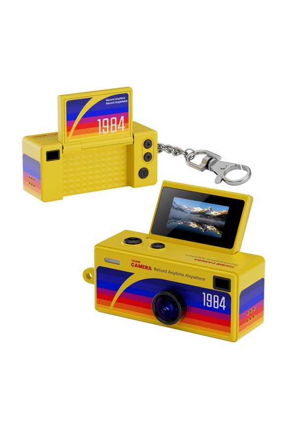 1080P HD Mini Digital Camera, Portable Keychain Camera with Photo Video Recording, Built-in Flashlight & Filters, Type-C Charging,Small Camera for Travel Daily Vlog Collection,Yellow