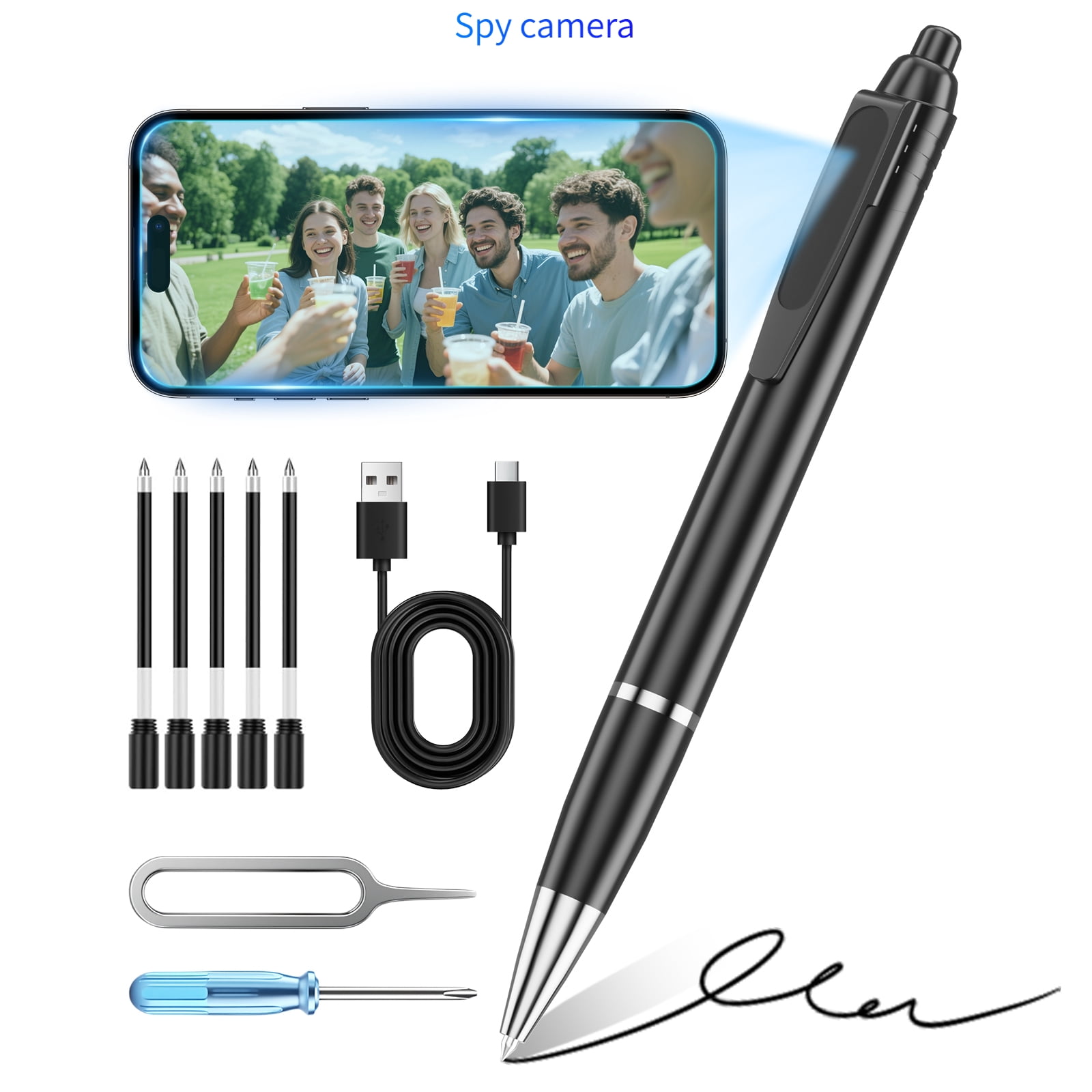 1080P HD Mini Portable Camera with 64GB Storage, USB Rechargeable Pocket Video Recorder for Home, Office and Personal Monitoring