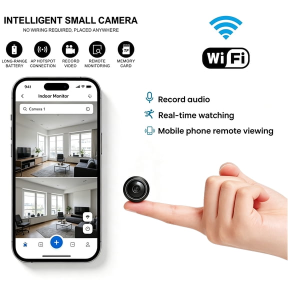 1080P HD Mini Security Camera Wireless Night Vision Phone Remote View