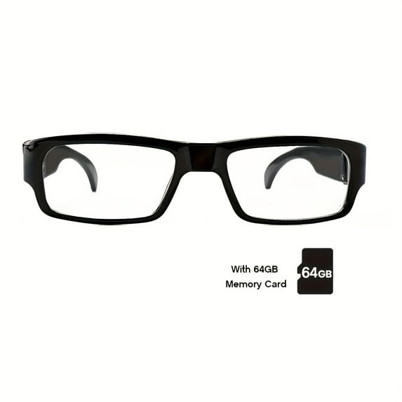 1pc Smart Glasses with 1080P HD Mini Camera - Eye Protection DV, 64GB Card, USB Interface | Portable Ultra-Clear Camcorder for Cycling & Outdoor Sports
