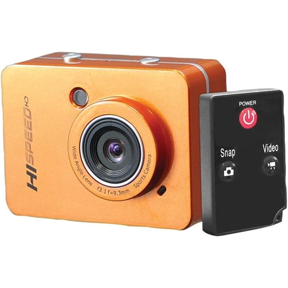 1080P HD Sports Action Camera, 12MP, 2.4" Touch Screen, Waterproof Case, Wireless Remote, HDMI/USB/SD, PSCHD60OR Orange