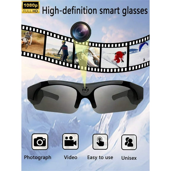 1080P HD Sports Camera Glasses  Video Recording Glasses with 32GB Card for Cycling, Running, Outdoor Adventures | Waterproof Action Cam with Hands-Free Recording | Perfect Gift for Sports Enthusiasts