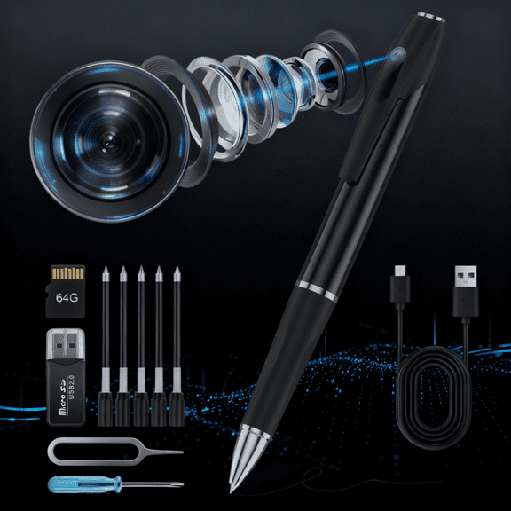 1080P HD Spy Camera, 64GB Mini Body Cam, Hidden Cameras, Mini Camera, Rechargeable Small Pocket Cam, Suitable for Feetings, Classrooms, Business Negotiations