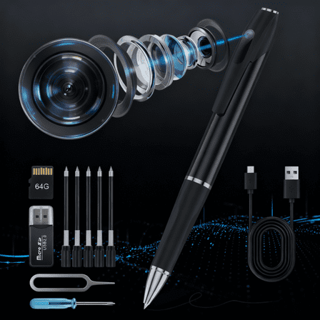 1080P HD Spy Camera, 64GB Mini Body Cam, Hidden Cameras, Mini Camera, Rechargeable Small Pocket Cam, Suitable for Feetings, Classrooms, Business Negotiations