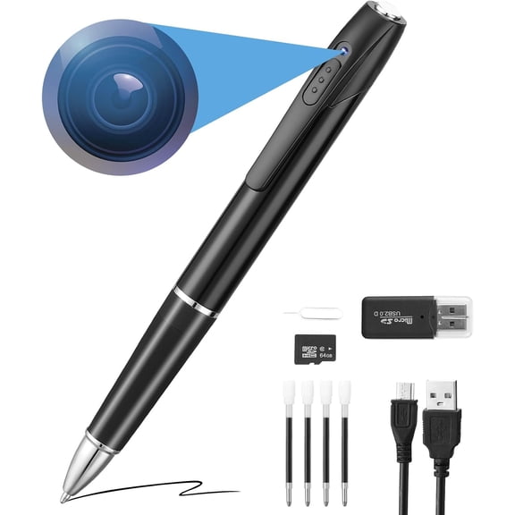 1080P HD Spy Camera, 64GB Mini Body Cam, Hidden Cameras, Rechargeable Small Pocket Suitable for Feetings, Classrooms, Business Negotiations