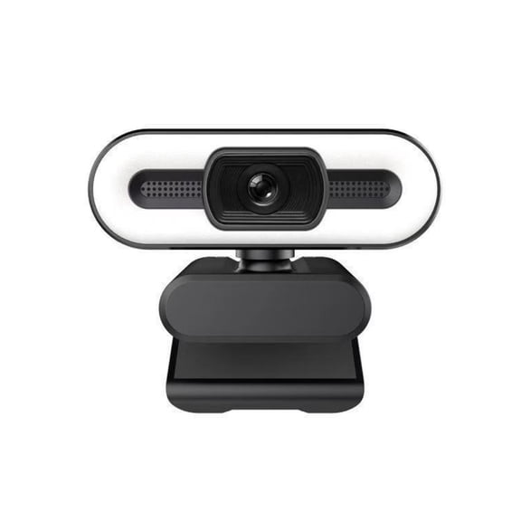 1080P HD USB Webcam with Mic, LED Light & Brightness Adjuster for Video Chat & Conference