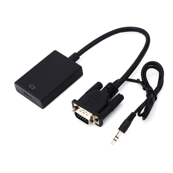 1080P HD VGA to HDMI Audio Video Cable Adapter Converter with USB Power Cable for PC Computer Notebook DVD Player Display Monitor TV Projector Support 1080P Resolution 60Hz Black