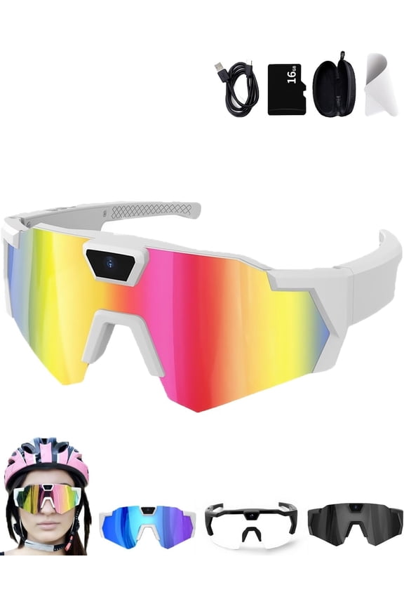 1080P HD Video Camera Sunglasses, Hands-Free Action Recording Glasses with Audio for Driving, Cycling & Fishing