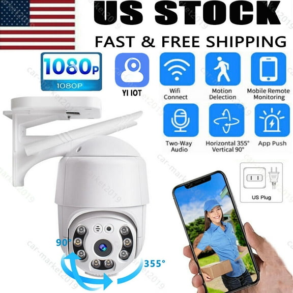 1080P HD WIFI Camera Wireless Outdoor CCTV IP PTZ Smart Home Security IR Cam US