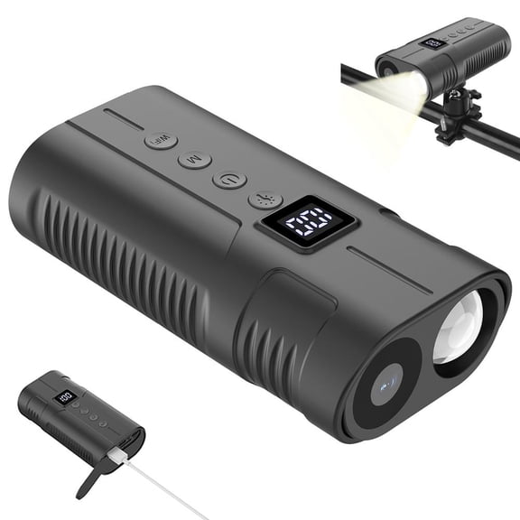 1080P HD Waterproof Cycling Camera with 5000mAh Battery, 150 Wide Angle Front Light Recorder for Bike Adventures