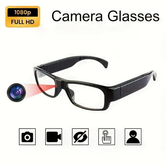 1080P HD Wearable Camera Glasses, 64GB, 120Min Record, Wide Angle Sport Camera for Running Cycling Vlogging, USB Rechargeable Action Glasses