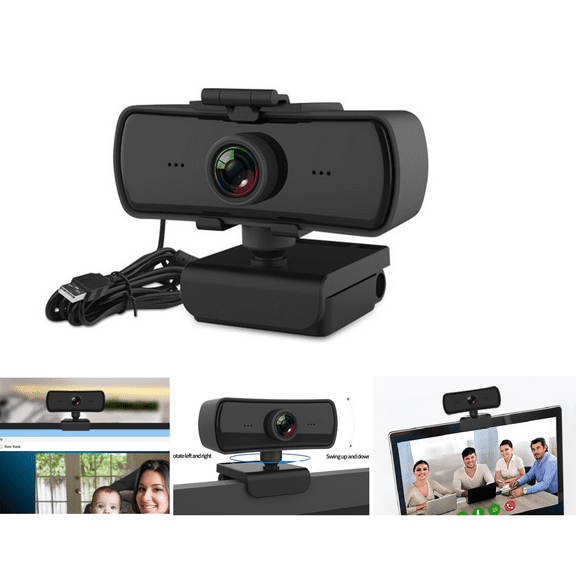 1080P HD Webcam with Built-in Microphone & Privacy Cover for Laptop Desktop, 360 Degree Rotating Widescreen Plug & Play USB Webcam for Recording, Video Conferencing, Zoom, Gaming, Studying