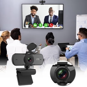 1080P HD Webcam with Built-in Microphone, USB Computer Camera for Laptop Desktop, Flexible Clip Mount, 5-Layer Glass Lens, Compatible with Zoom Skype Video Conferencing