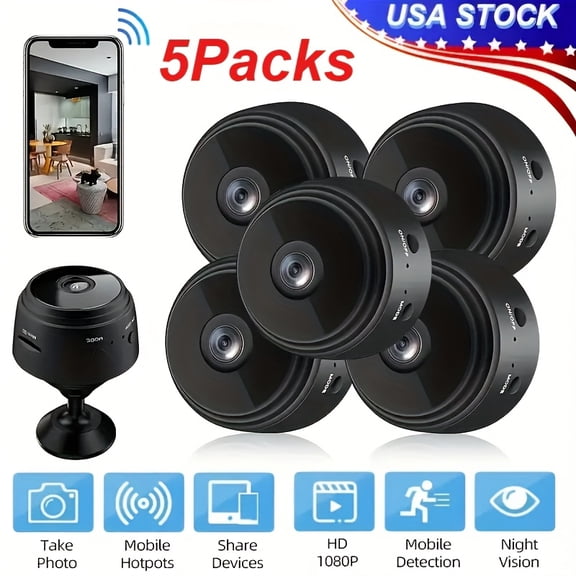 1080P HD WiFi Wireless Home Security Camera - A9 Indoor/Outdoor USB Powered with IR Night Vision & Magnetic Mount