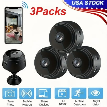 1080P HD WiFi Wireless Home Security Camera - A9 Indoor/Outdoor USB Powered with IR Night Vision & Magnetic Mount