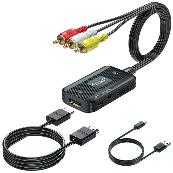 1080P HDMI to RCA Composite AV CVBS Converter Adapter, HDMI2AV, HDMI to Older TV for DVD, PS3, PS4, HDMI TV Sticks