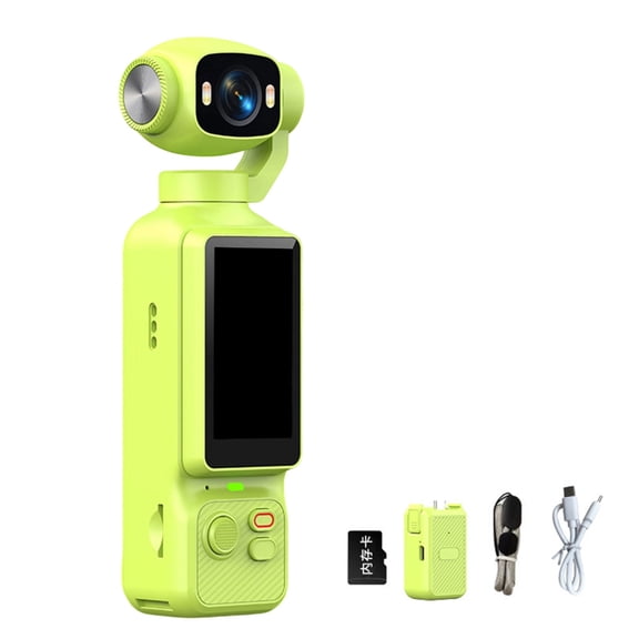 1080P Handheld Action Camera with Rotating Lens and Front Display for Travel Vlog Recording and Outdoor Everyday Use