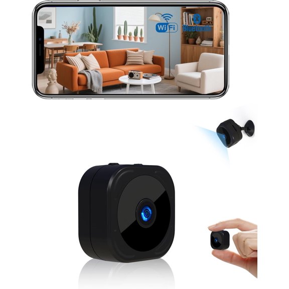 1080P Indoor Camera for Indoor with App Control Motion Detection & Night Vision WiFi Rechargeable Pet Camera for /Office 24/7 Cycle Save Video Only (1080P)