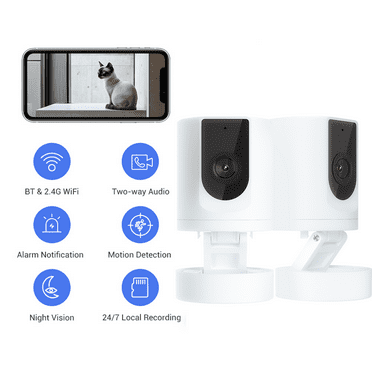 1080P Indoor Security Camera for Home 2.4G Small Wi-Fi Camera with Phone App, Motion Detection, Two-Way Audio, Night Vision, K11-2Pcs
