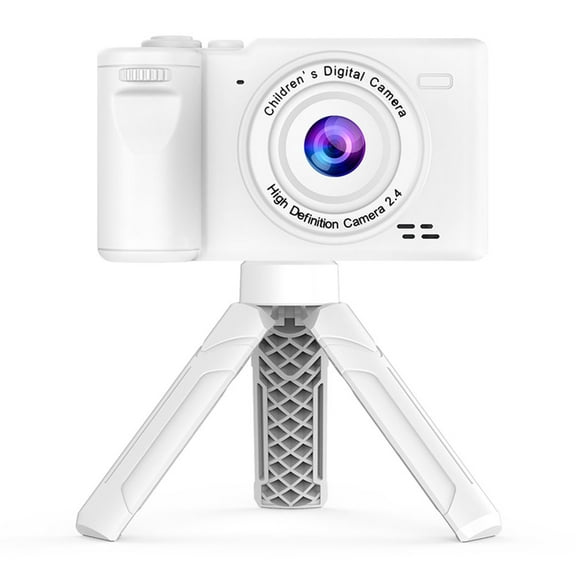 1080P Kids Digital Camera Mini Video Camera for Kids 12MP 2.4 Inch IPS Screen Built-in Battery with Neck Strap Mini Desktop Tripod Birthday Christmas Gift for Boys Girls