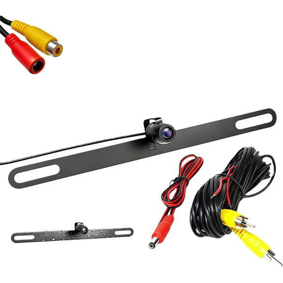 1080P License Plate Backup Camera 170 Degree Wide View Angle Rear/Front View Reverse Camera with Clear Night Vision IP68 Waterproof Backup Camera for Cars Sedans SUV MPV Van Pickup (6m Cable)
