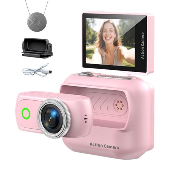 1080P Magnetic Action Camera with WiFi, Detachable Design, 2.0" Flip Screen, Dual Battery, Wearable Mini Body Cam for Sports, Vlog, Cycling