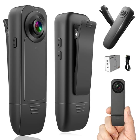 1080P Mini Body Camera with Audio Clip-on Video Recorder Wide Angle Video Camera Built-in Battery Night Vision Motion Detection for Hiking Riding Running Travel