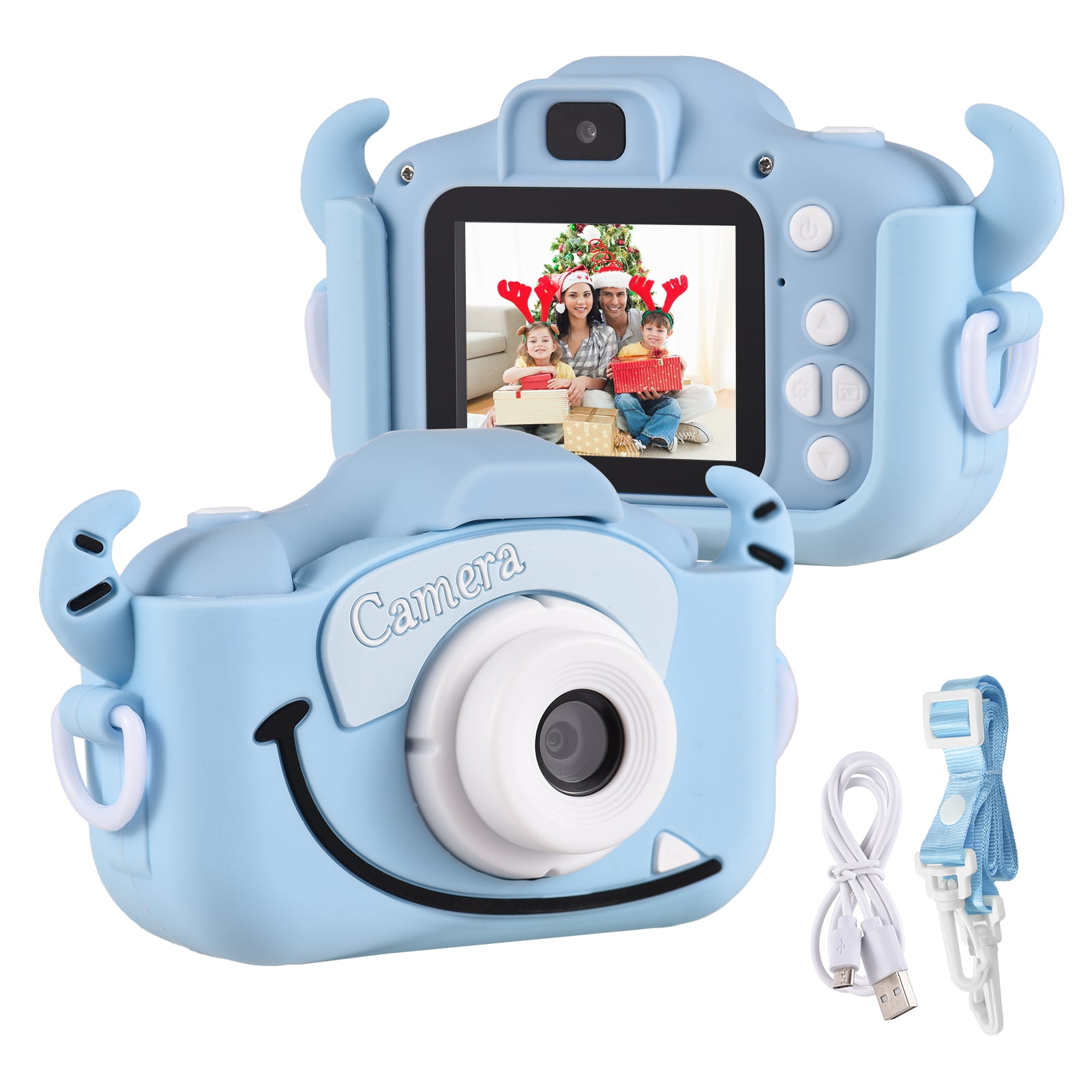 1080P Mini Cartoon Digital Camera for Kids Features Dual Lens, 2.0