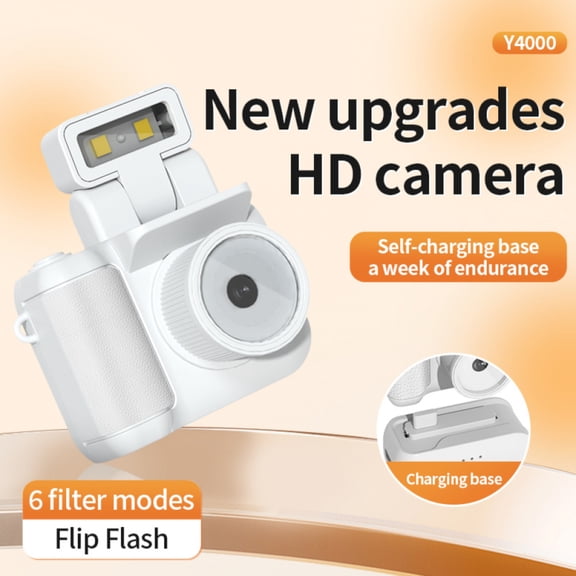 1080P Mini Digital Camera for Students - Rechargeable, Long Battery Life, Portable and Lightweight Pocket Camera with 6 Filter Modes and Flip Flash - Perfect Gift for Girls