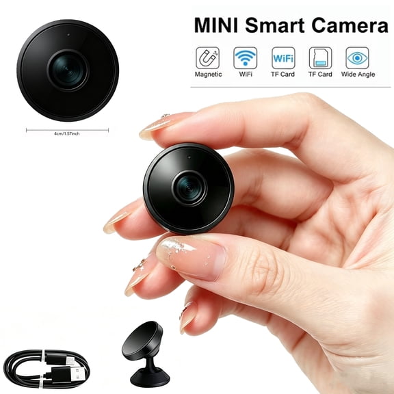 1080P Mini Security Camera WiFi Indoor Camera, 30ft IR Night Vision Motion Detection No Monthly Fee Magnetic Mount for Home Pet Baby Monitor