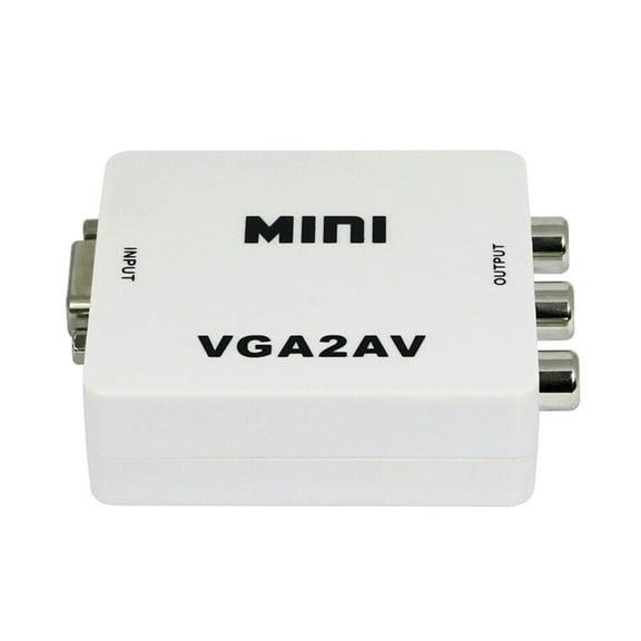 1080P Mini to AV Video Converter Adapter for PC to TV Support Signal Output White
