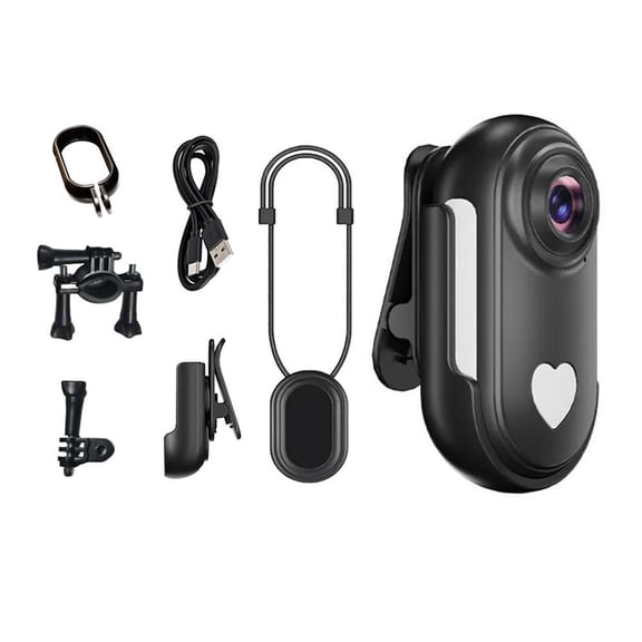 1080P Mini WiFi Action Camera, Magnetic Body Cam for Vlogging and Cycling, Wearable Pet Camera with Collar Mount, 130 Degree Wide Angle Portable Sports Recorder