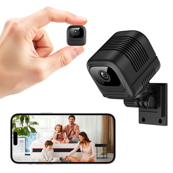 1080P Mini WiFi Security Camera, 130 ° Wide-Angle Indoor Cam with 5M Night Vision, Motion Detection Alerts, APP Remote Monitoring, Supports Up to 128GB TF Card
