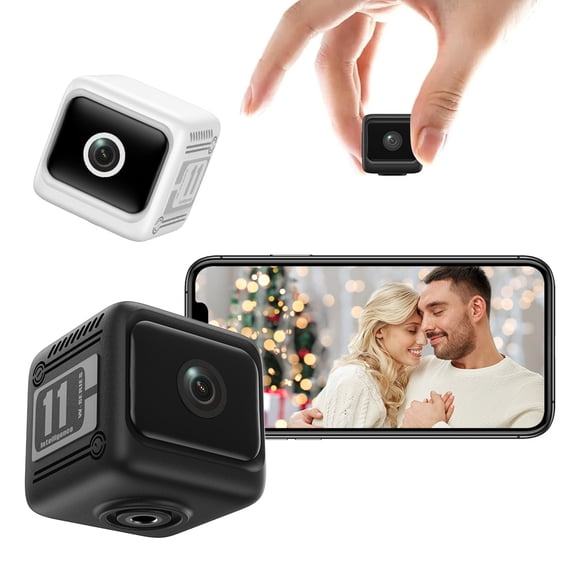 1080P Mini Wireless Security Camera - WiFi Hidden Camera with Night Vision, Motion Detection & Remote Recording, App-Controlled Indoor/Outdoor Surveillance Camera (Black)