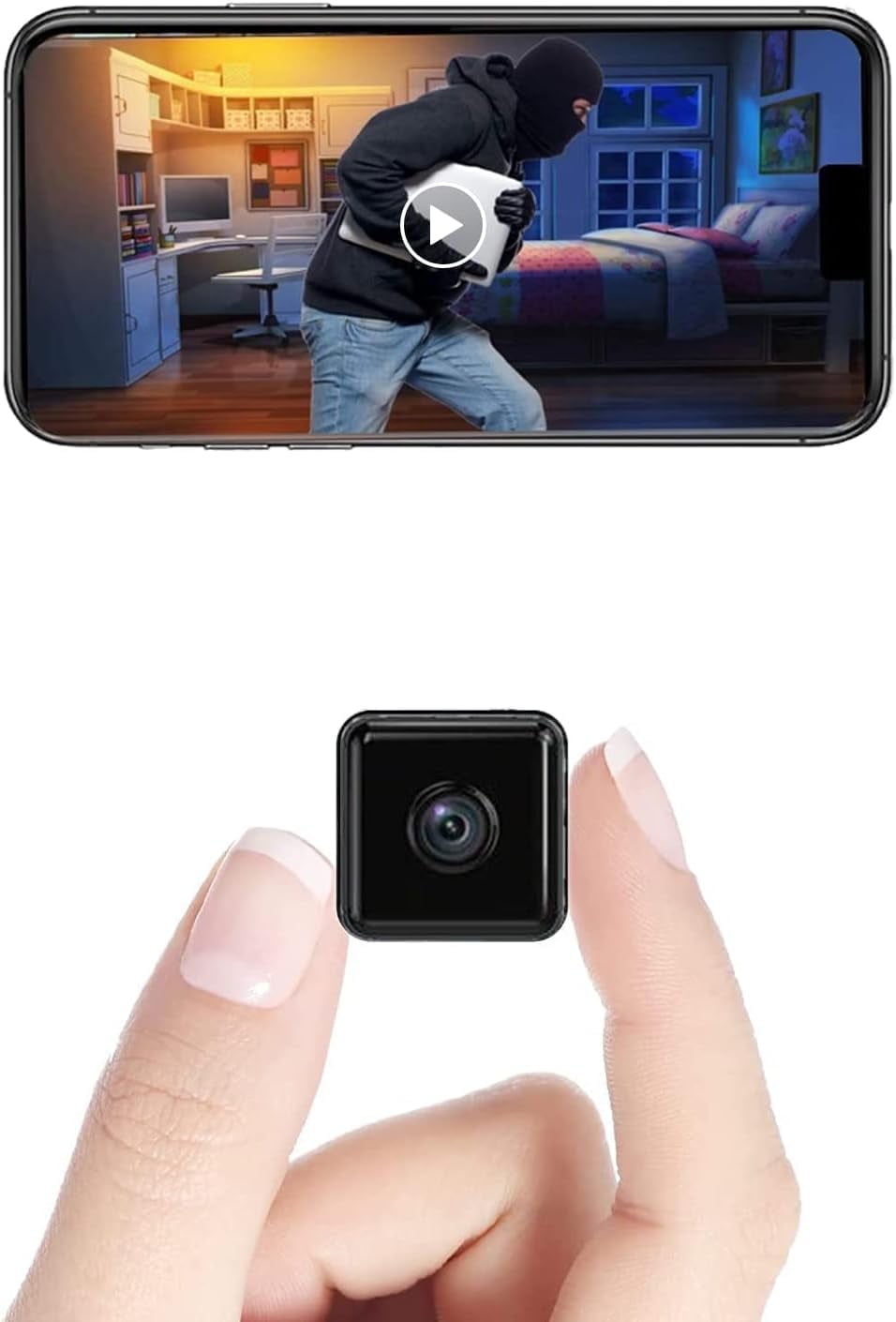 1080P Mini Wireless Smart Home Camera WiFi Camera Nanny/Pet Cameras Small Camera for Security Build-in Battery/Indoor Camera with Night Vision