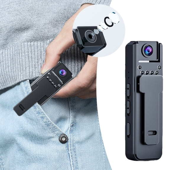 1080P Portable Body Camera with Night Vision, Compact Mini Camcorder for Travel, Vlogging, and Outdoor Recording, Lightweight Handheld Video Recorder with Clip, Built-in Stabilization