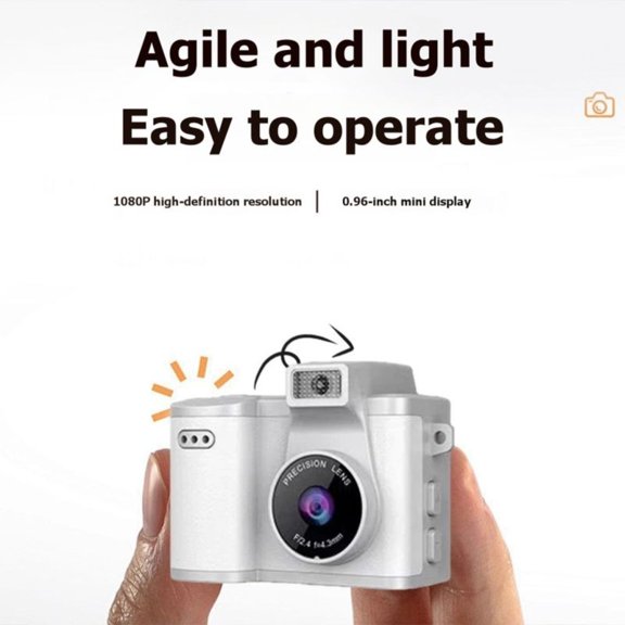 1080P Retro Digital Camera Video Recorder LED Fill Light 0.96 Inch IPS Screen Portable Mini Digital Camera
