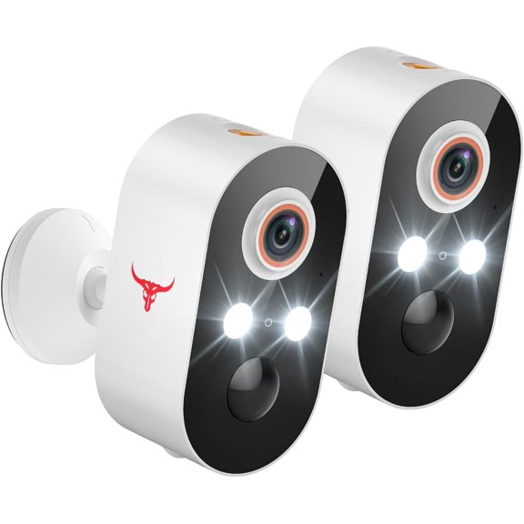 1080P Security Camera Wireless Outdoor with 2-Way Talk for Home Security, Low Light Night Vision, PIR Motion Detection, Cloud Storage, Live View Bullet Surveillance Cam (2 Pack)