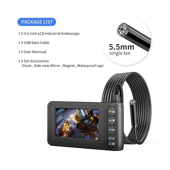 1080P Single & Dual Digital Borescope Inspection Camera With 4.3" LCD Screen IP67 Waterproof Sewer Camera For Car Home Pipe , User-Friendly Borescopes
