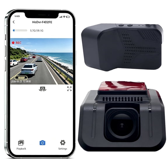 1080P Single Front Dash Cam, No Screen Hidden Mini Car Dashboard Camera, Built-in WiFi, HD Night Vision, Wide Angle, Loop Recording, G-Sensor Impact Lock, 24 Hours Parking Monitoring Vehicle Driving
