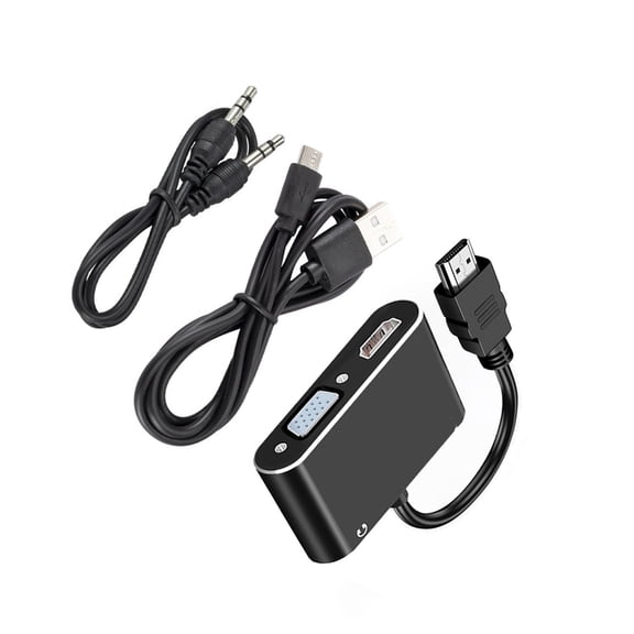 1080P VGA Adapter with 3.5mm Output Plug and Play Portable for Electronics