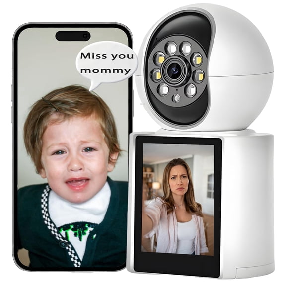 1080P Video Baby Monitor with 2.8" Ips Screen, Wifi Indoor Smart Camera for Baby, Two-Way Audio, Infrared Night Vision, AI Motion Detection,White