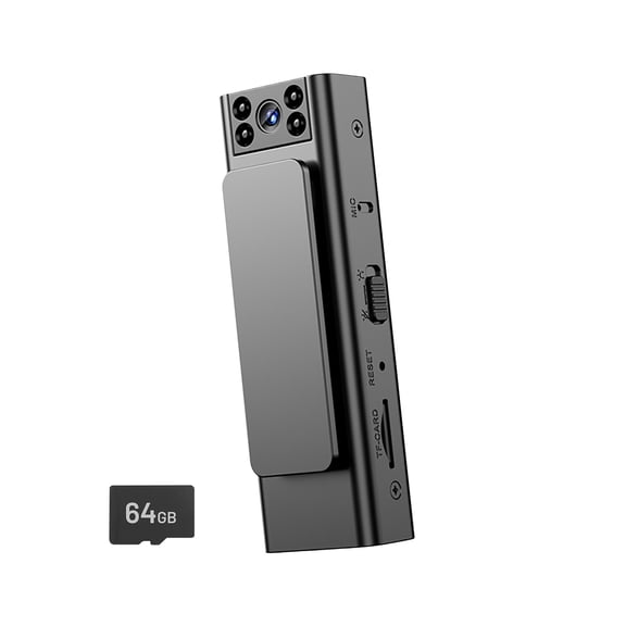 1080P Wearable Clip On Camera Night View 180 Rotatable Lens 32GB Storage 1100mAh For Continuous 6 Hours Video Recording