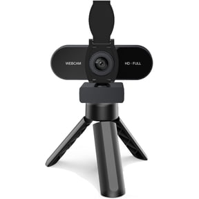 1080P Webcam with Microphone, Noise Cancellation, Cover, Wide-Angle Lens, Auto Light Correction, Plug & Play USB Webcam for Laptop, Desktop, PC, , Zoom, Skype, Streaming (1080p)