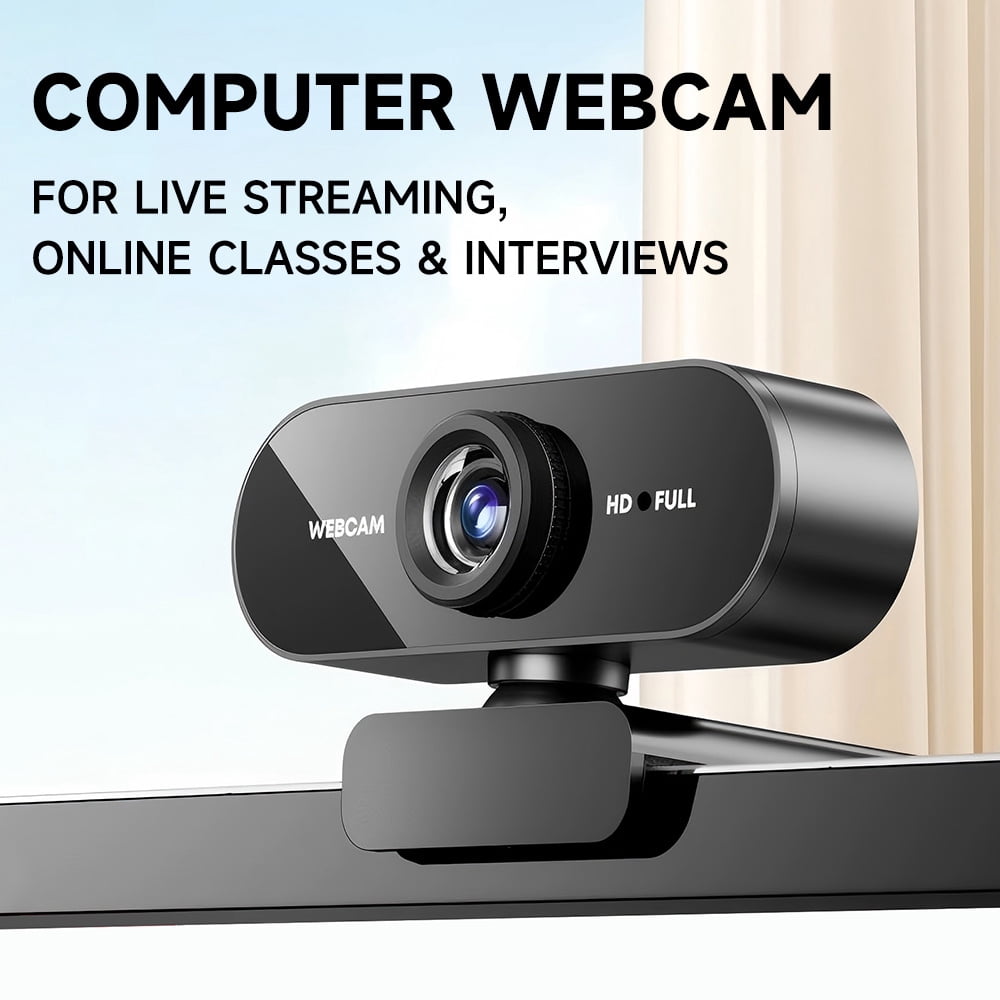 1080P Webcam with Microphone, Wide Angle Streaming Camera with Stand for PC Mac Laptop, Auto Focus Noise Reduction for Zoom Skype YouTube Twitch Gaming Video Calling Online Classes