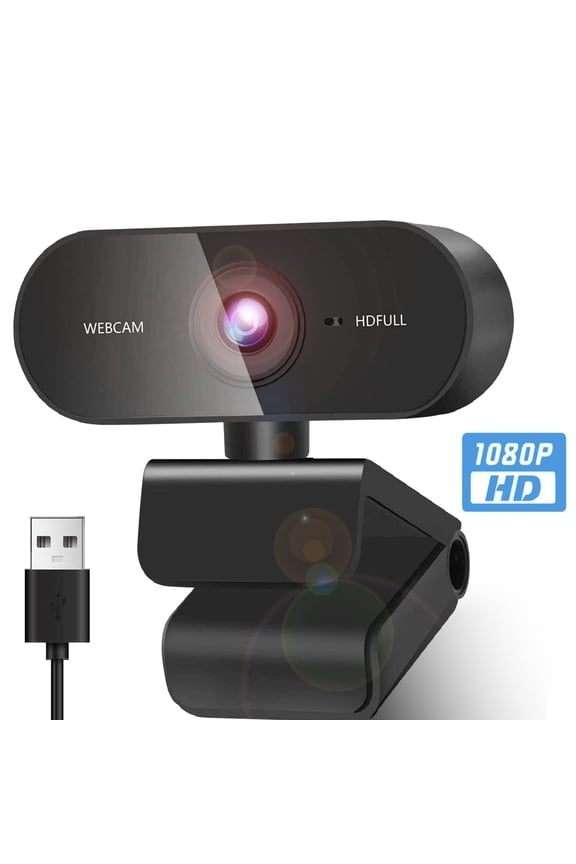 1080P Webcam, Webcam with Microphone, Fixed PC Webcam, USB Webcam with Full HD 1080P Microphone, for Video Call, Conference, Recording, Online Classes, Game