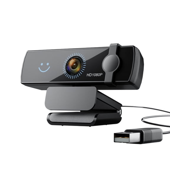 1080P Webcam with Face Recognition, 120 Wide Angle, 360 Rotation Auto Focus & Built-in Mic